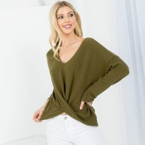 Olive Twist Front Top